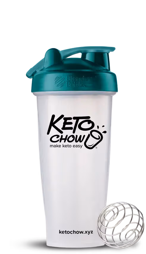 Teal BlenderBottle with a spring next to it